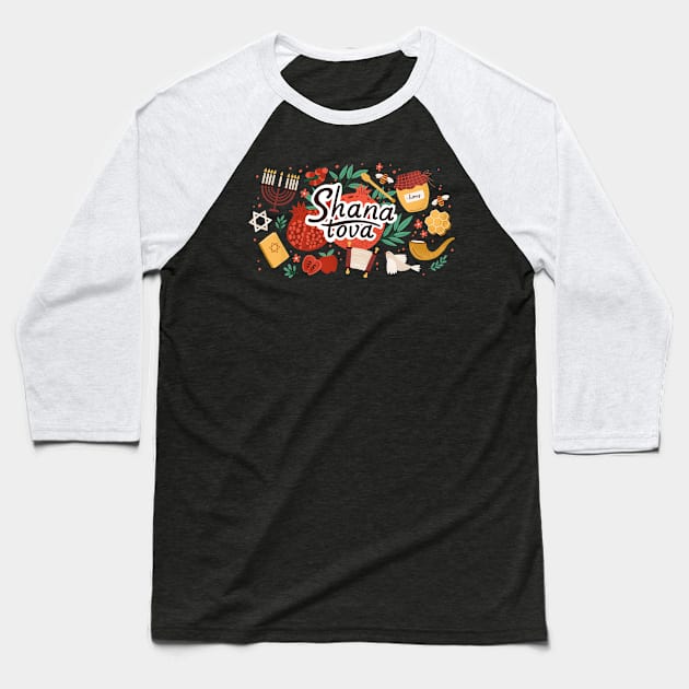 Shana Tova Baseball T-Shirt by Mundi Trip